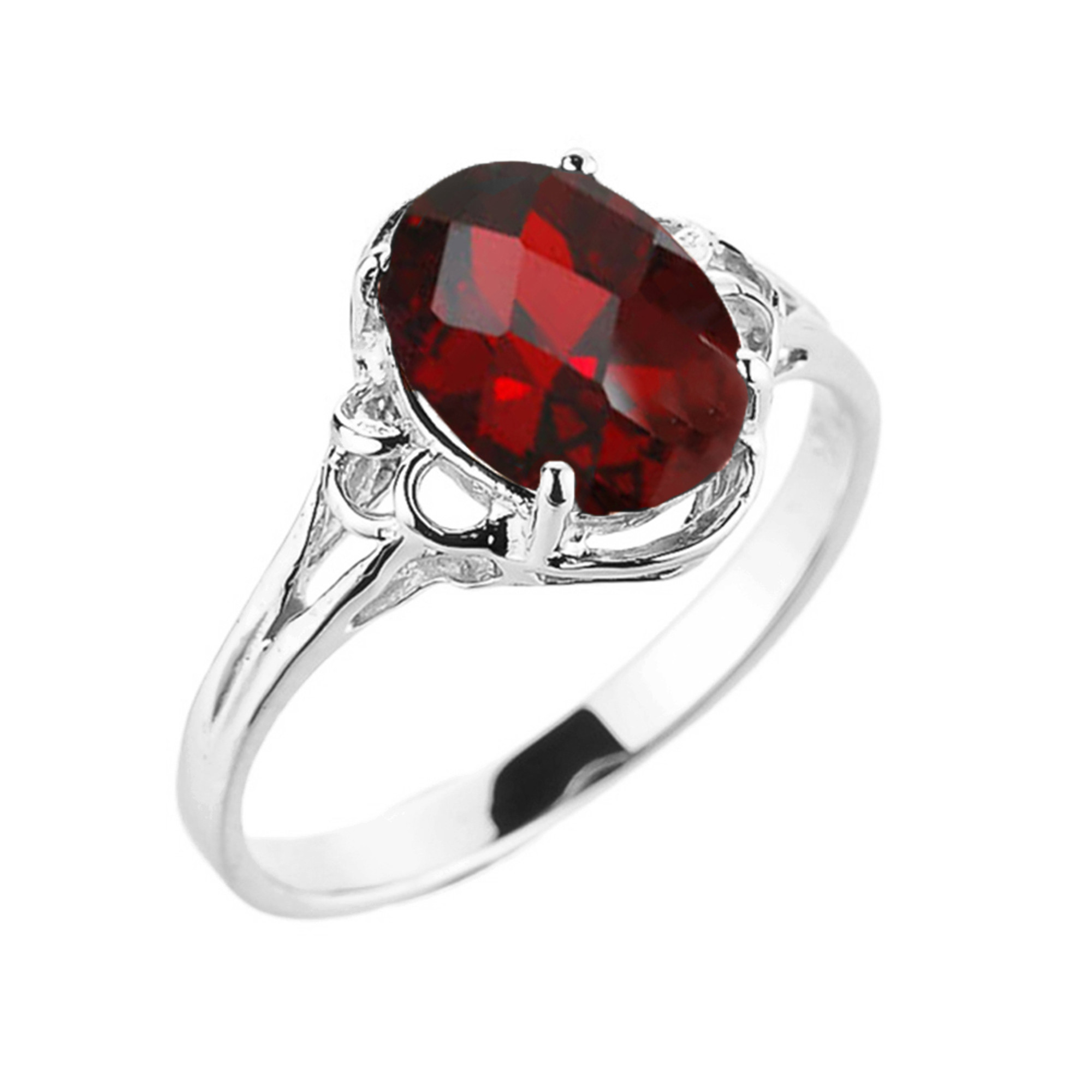 Garnet East West Pear Engagement Ring | LUO